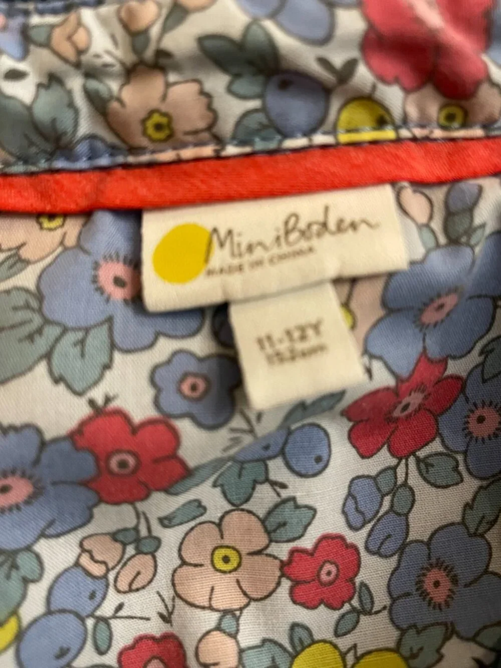 Mini Boden Dress Girls Size‎ 11-12 Denim Pockets Multi-Colored Buttons